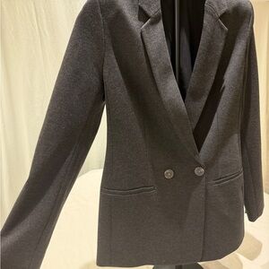 Express Charcoal Double-Breasted Blazer